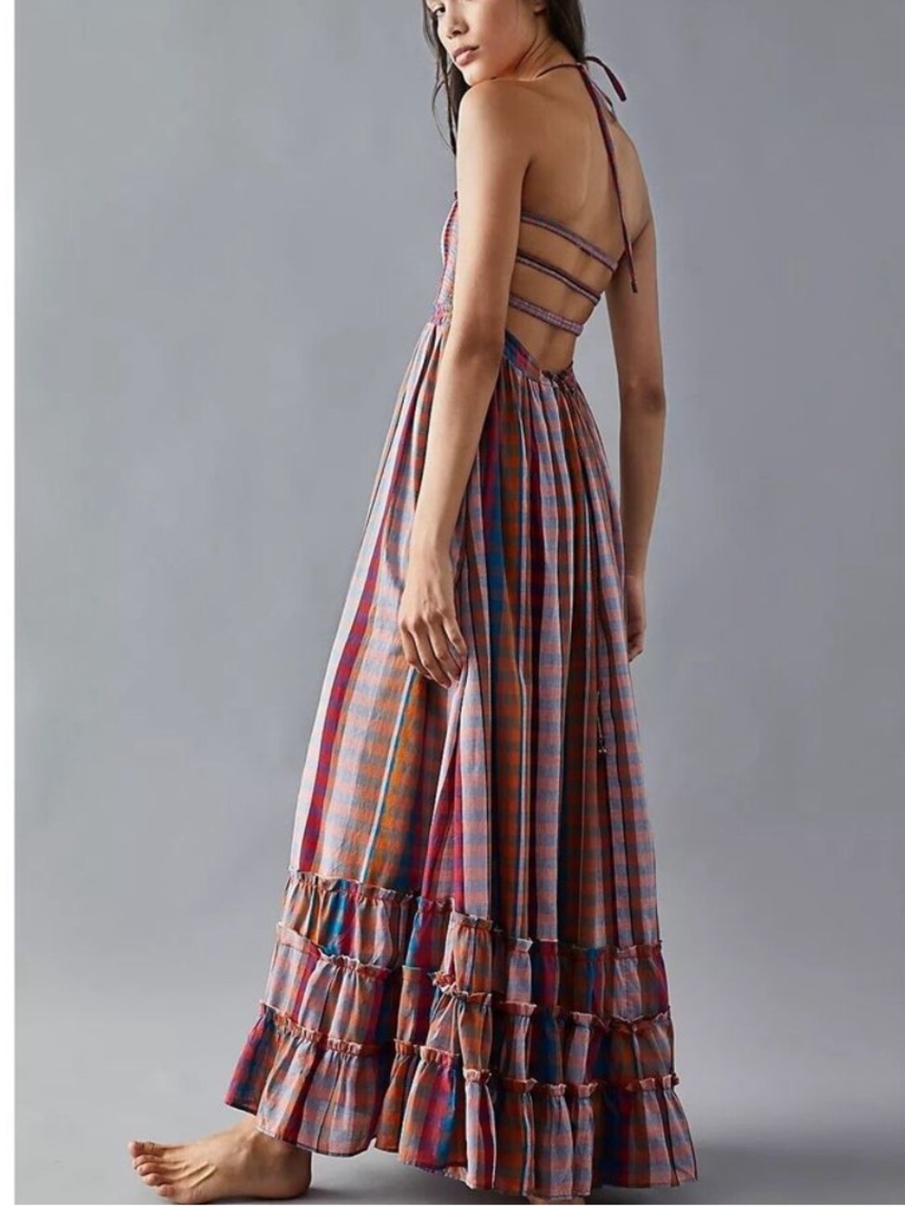 Free People Plaid Extratropical Maxi Dress - Picture 2 of 13